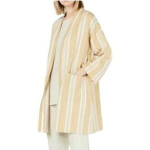 New Eileen Fisher Women's Reed Kimono Striped Organic Cotton Jacket S/MP